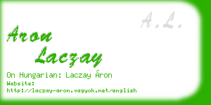 aron laczay business card