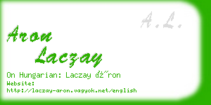 aron laczay business card